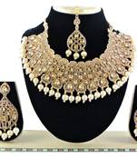 Gold designer function wear ad necklace set