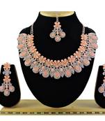 Orange designer function wear ad necklace set