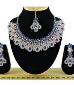 Blue designer function wear ad necklace set