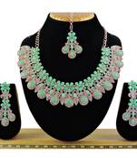 Green designer function wear ad necklace set