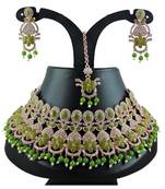 Green designer function wear ad necklace set