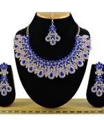 Blue designer function wear ad necklace set