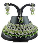 Green designer function wear ad necklace set