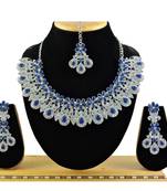 Blue designer function wear ad necklace set