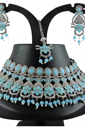 Turquoise designer function wear ad necklace set