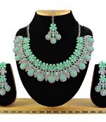 Green designer function wear ad necklace set