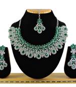 Green designer function wear ad necklace set