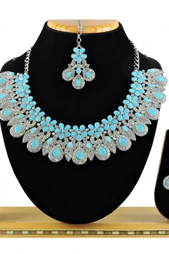 Turquoise designer function wear ad necklace set
