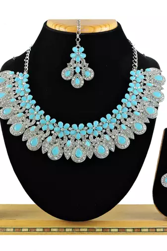 Turquoise designer function wear ad necklace set