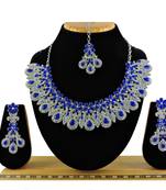 Blue designer function wear ad necklace set