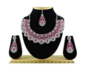 Red designer function wear ad necklace set 1