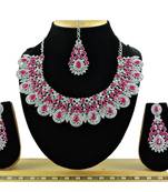 Red designer function wear ad necklace set