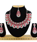 Red designer function wear ad necklace set
