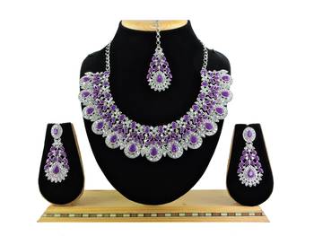 Purple designer function wear ad necklace set 1