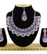 Purple designer function wear ad necklace set