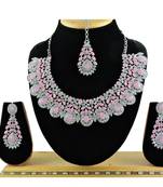 Pink designer function wear ad necklace set