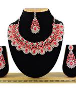Red designer function wear ad necklace set