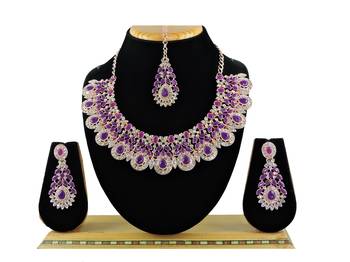 Purple designer function wear ad necklace set 1