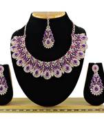 Purple designer function wear ad necklace set