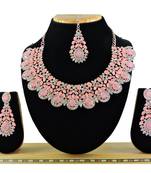 Pink designer function wear ad necklace set