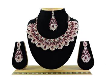 Green designer function wear ad necklace set 1