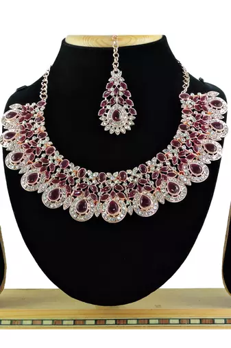 Green designer function wear ad necklace set