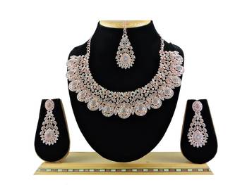 Grey designer function wear ad necklace set 1