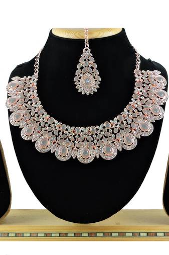 Grey designer function wear ad necklace set