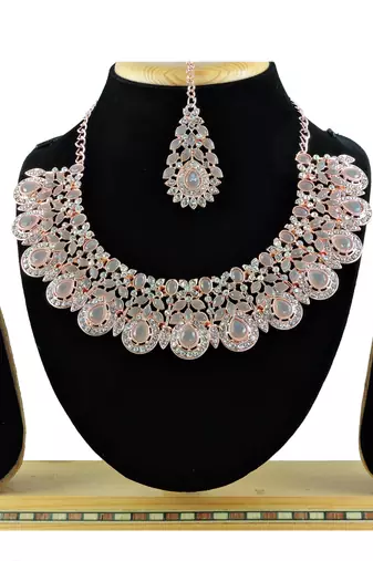 Grey designer function wear ad necklace set