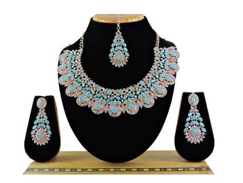 Turquoise designer function wear ad necklace set 1