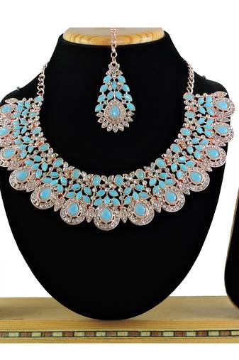 Turquoise designer function wear ad necklace set