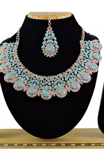 Turquoise designer function wear ad necklace set