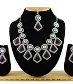 Purple designer function wear ad necklace set