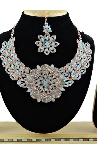 Turquoise designer function wear ad necklace set