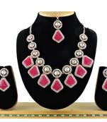 Red designer function wear ad necklace set