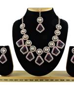 Purple designer function wear ad necklace set
