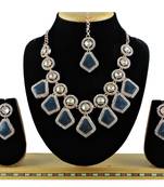 Blue designer function wear ad necklace set