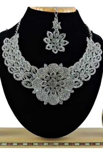 Grey designer function wear ad necklace set