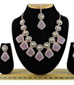 Purple designer function wear ad necklace set