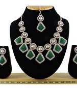 Green designer function wear ad necklace set