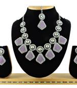 Purple designer function wear ad necklace set