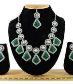 Green designer function wear ad necklace set