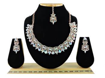 Multicolor designer function wear ad necklace set 1