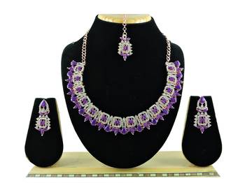 Purple designer function wear ad necklace set 1