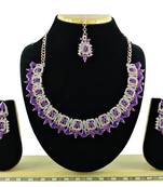 Purple designer function wear ad necklace set