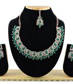 Green designer function wear ad necklace set