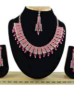 Red designer function wear ad necklace set