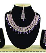 Purple designer function wear ad necklace set