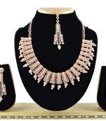 Orange designer function wear ad necklace set