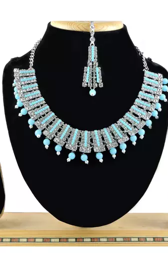 Turquoise designer function wear ad necklace set